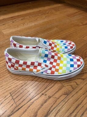 Vans Multicolor Checkerboard Slip-On Sneakers 10W/8.5M
